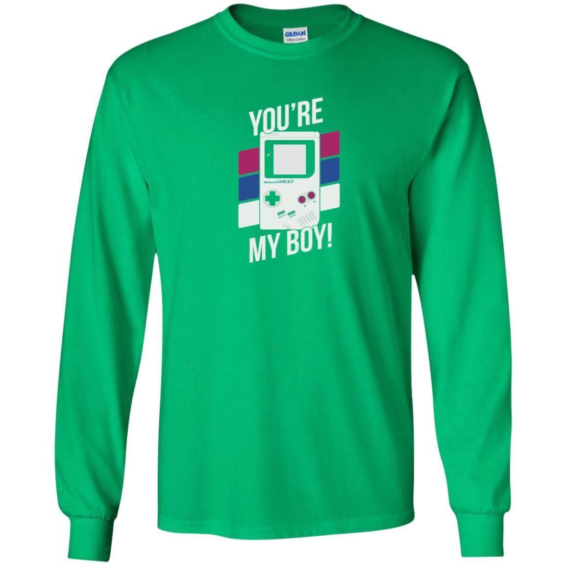 You_re My Boy Stripe Graphic Game Shirt For Boy Irish Green
