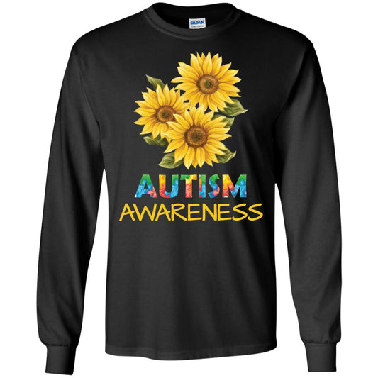 Autism Awareness Sunflower Shirt Black