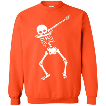 Funny Halloween T-shirt Dabbing Skeleton Orange