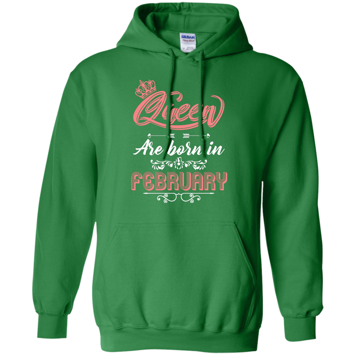 Brithday T-Shirt Queen Are Born In February Irish Green