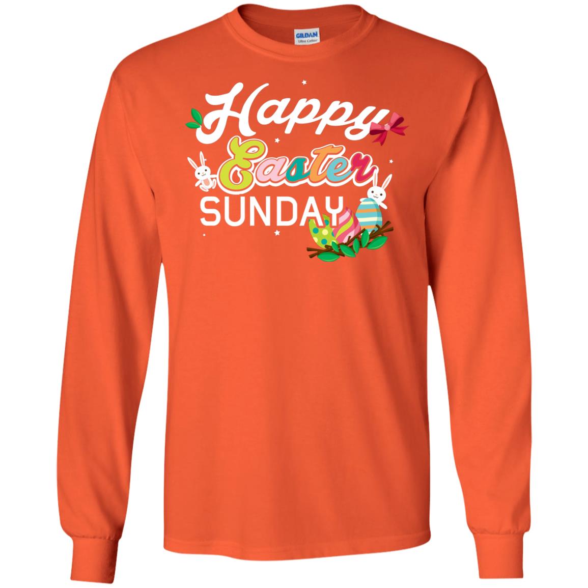 Christian T-shirt Happy Easter Sunday Orange