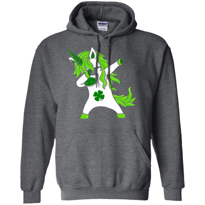 Dabbing Unicorn St Patricks Day Lepricorn T-shirt Dark Heather