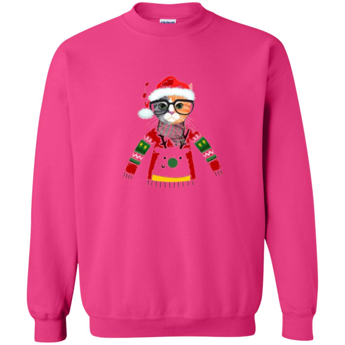 Cat Lovers T-shirt Meowy Christmas Heliconia