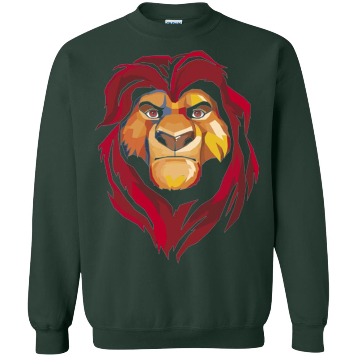 Cartoon Lover T-shirt Lion King Mufasa Geometrics Graphic Forest Green