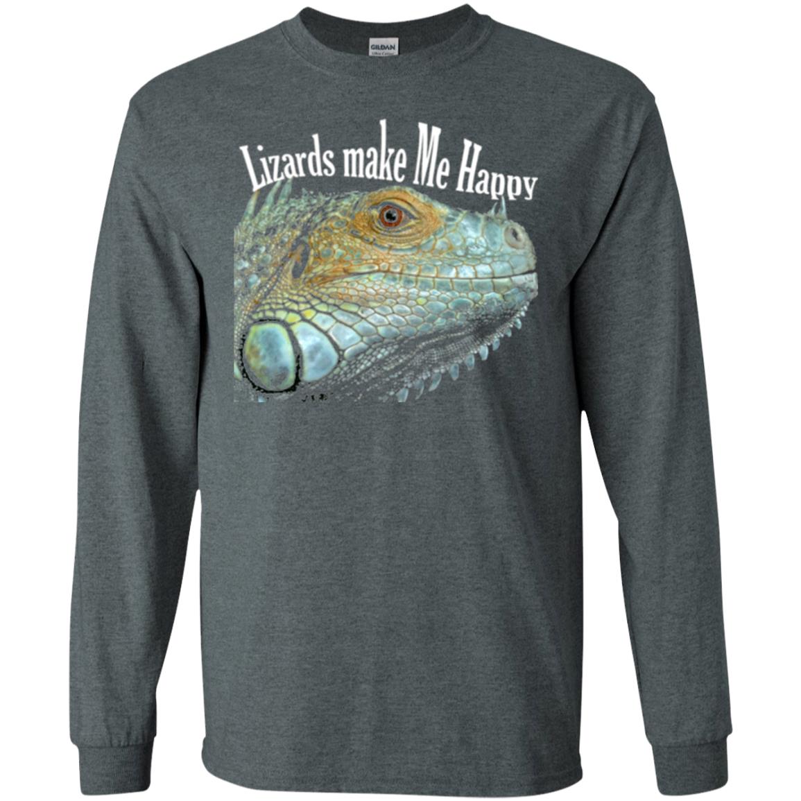 Reptiles Lovers T-shirt Lizards Make Me Happy Dark Heather