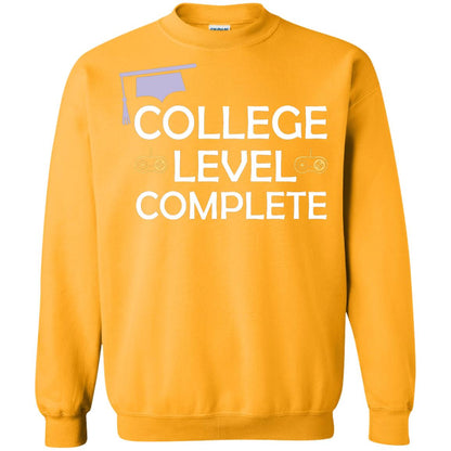College Level Complete Funny College Graduation Shirt Gold