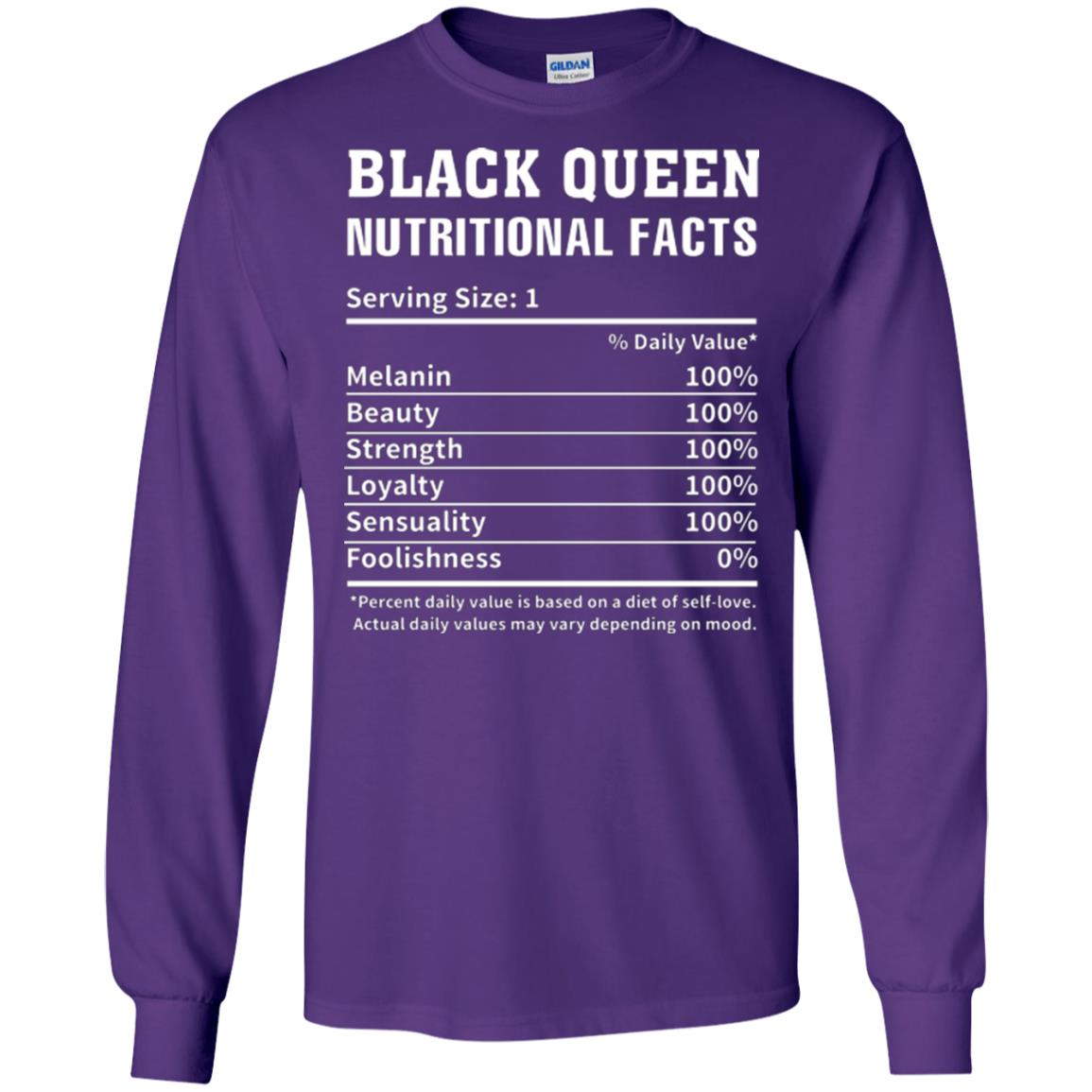 Nubian T-shirt Black Queen Nutritional Facts Purple