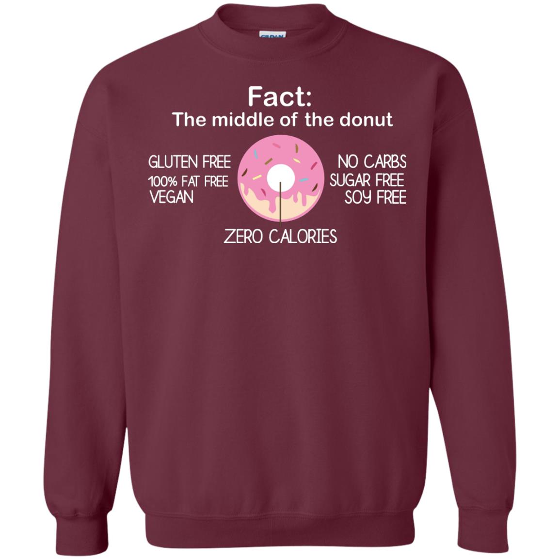 Fact The Middle Of The Donut Zero Calories Shirt Maroon