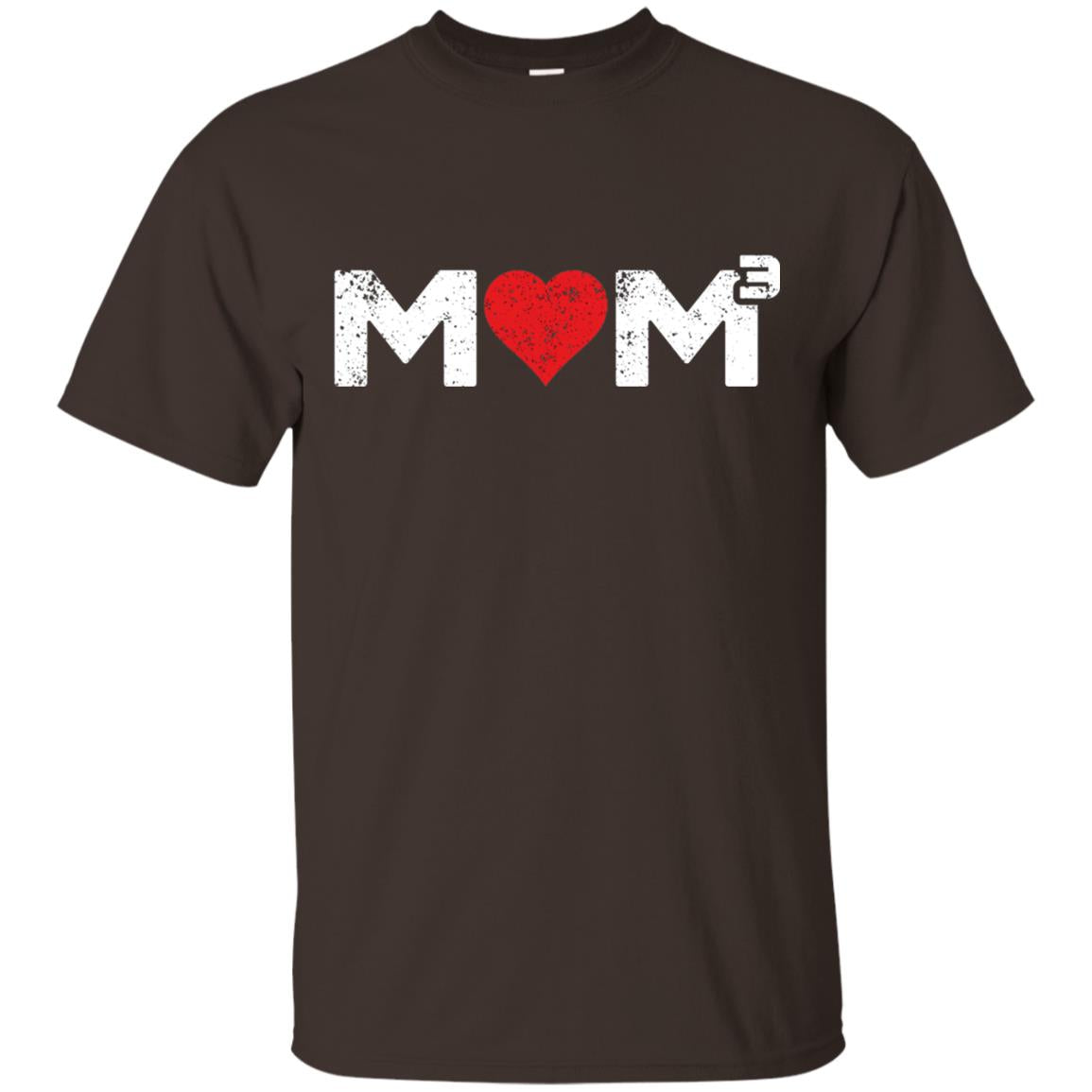 Mom3 Cubed Mother_s Day Mommy T-shirt Dark Chocolate