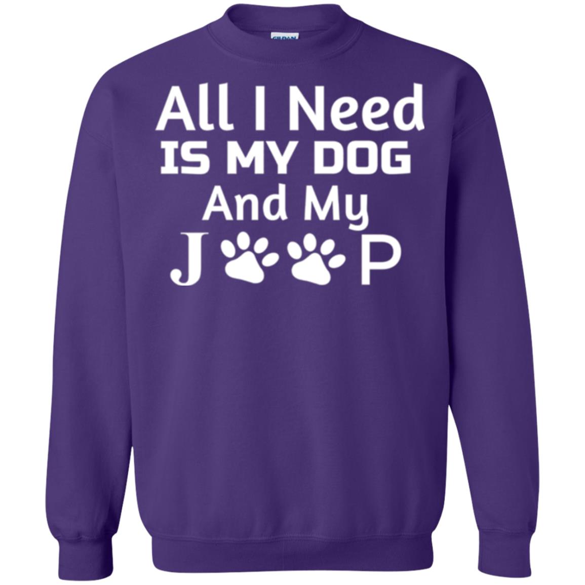 Dogs Lover T-shirt All I Need Is My Dog And My Jeep Purple