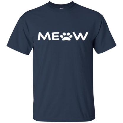 Cat Lovers T-shirt Meow Kitten Paw Navy