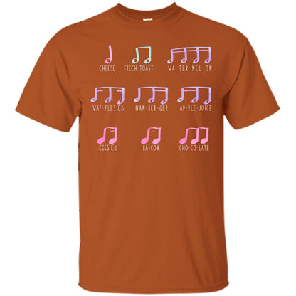 Music Is Like Food Funny Music Note Shirt Texas Orange