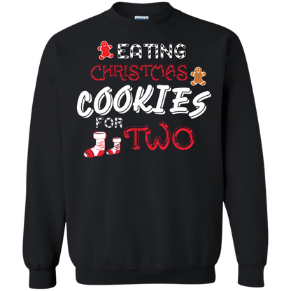 Christmas T-shirt Eating Christmas Cookies For Two Black