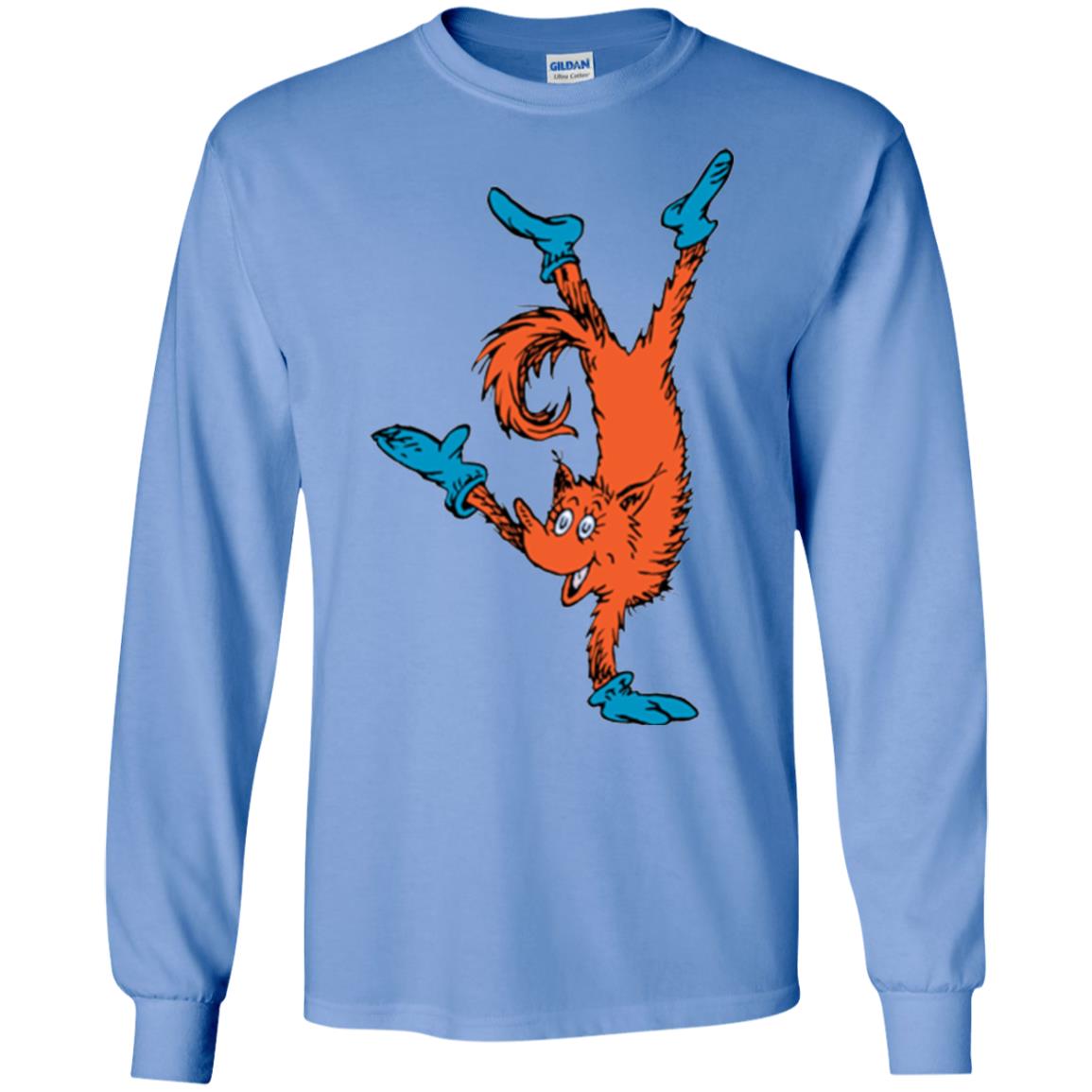 Dr. Seuss Fox In Socks Handstand Book Lover T-shirt Carolina Blue