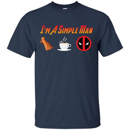 I_m A Simple Man Bacon Coffee And Deadpool Shirt For Man Navy