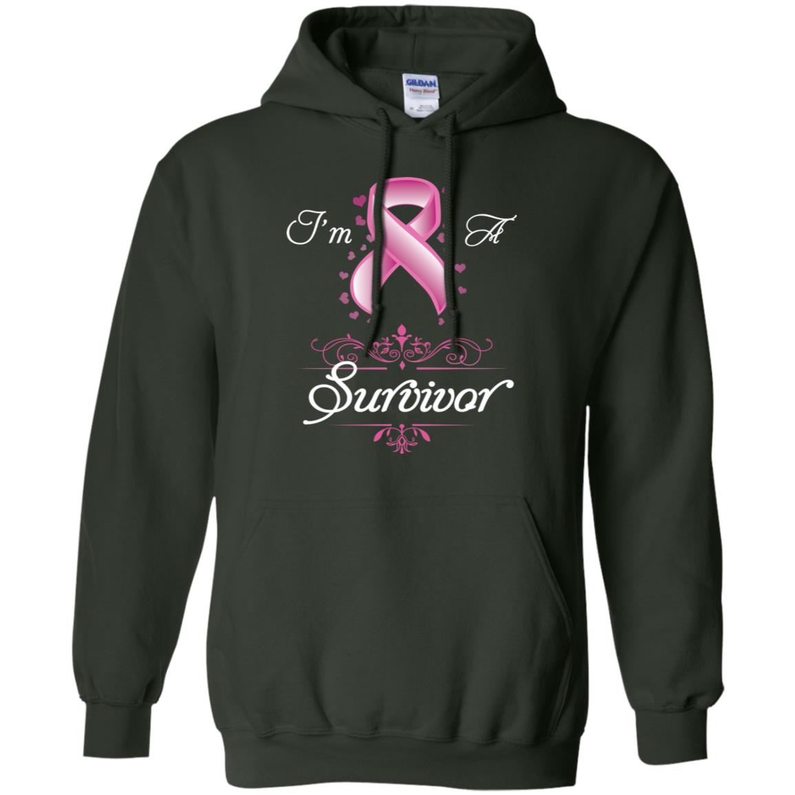 I Am A Survivor Breast Cancer Awareness Shirt Forest Green