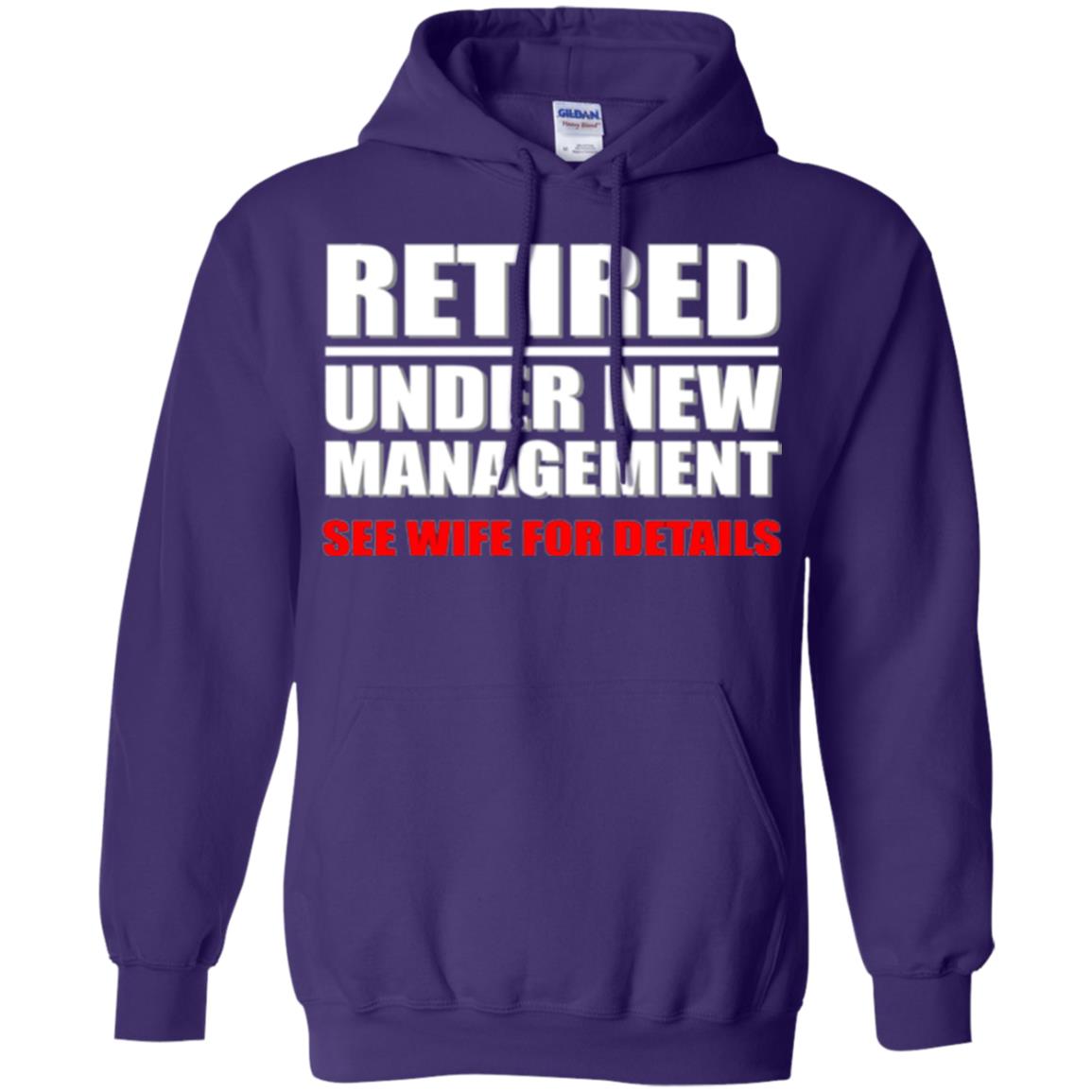 Funny Retirement T-shirt Retired Under New Management Purple