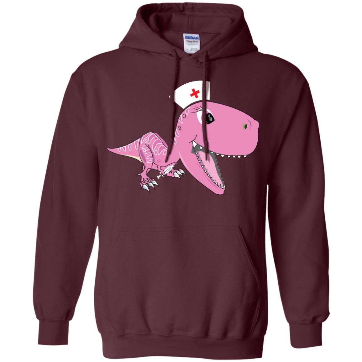 Dinosau-nurse Dinosaurus Nursing Shirt Maroon