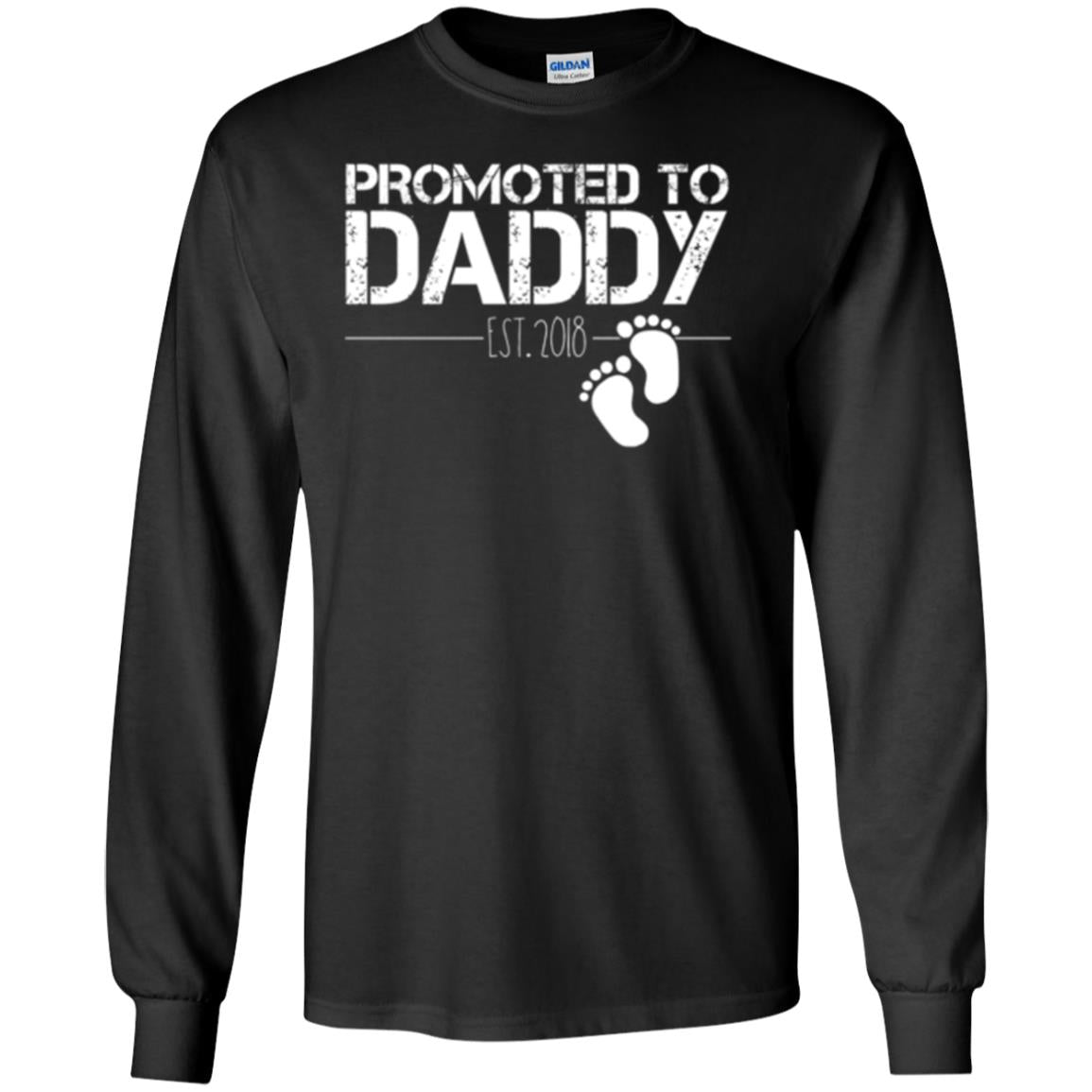 Promoted To Daddy Est 2018 New Daddy T-shirt Black