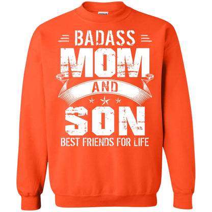 Badass Mom And Son Best Friends For Life Shirt Orange