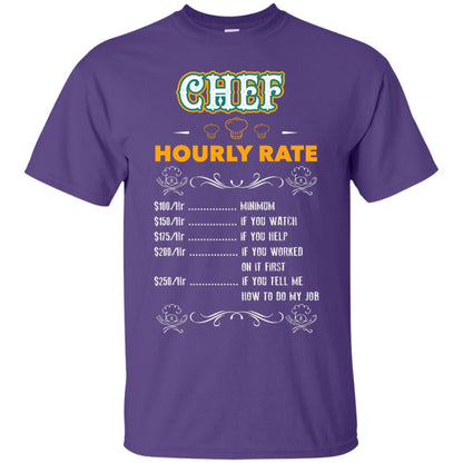 Chef Hourly Rate Cooking Cooker Gift Shirt Purple