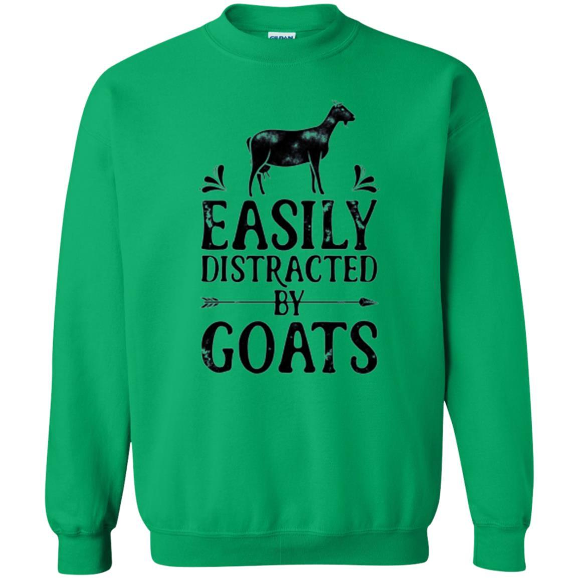 Goat Lover T-shirt Easily Distracted By Goats Irish Green