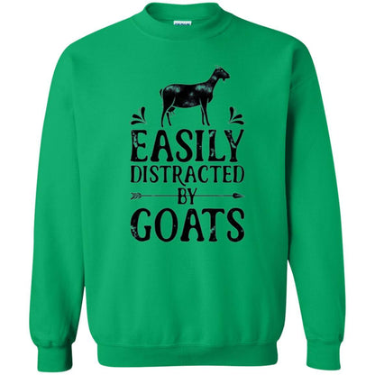 Goat Lover T-shirt Easily Distracted By Goats Irish Green