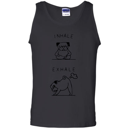 Huebucket T-shirt Inhale Exhale Pug T-shirt Black