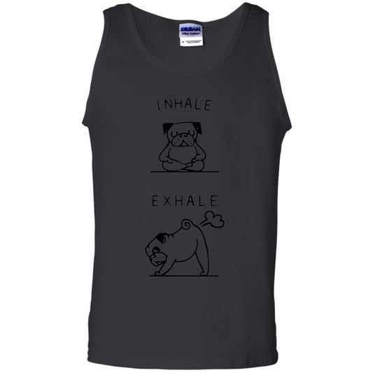 Huebucket T-shirt Inhale Exhale Pug T-shirt Black