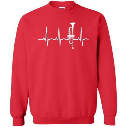 Trumpet Lovers T-Shirt Trumpet Heartbeat Red