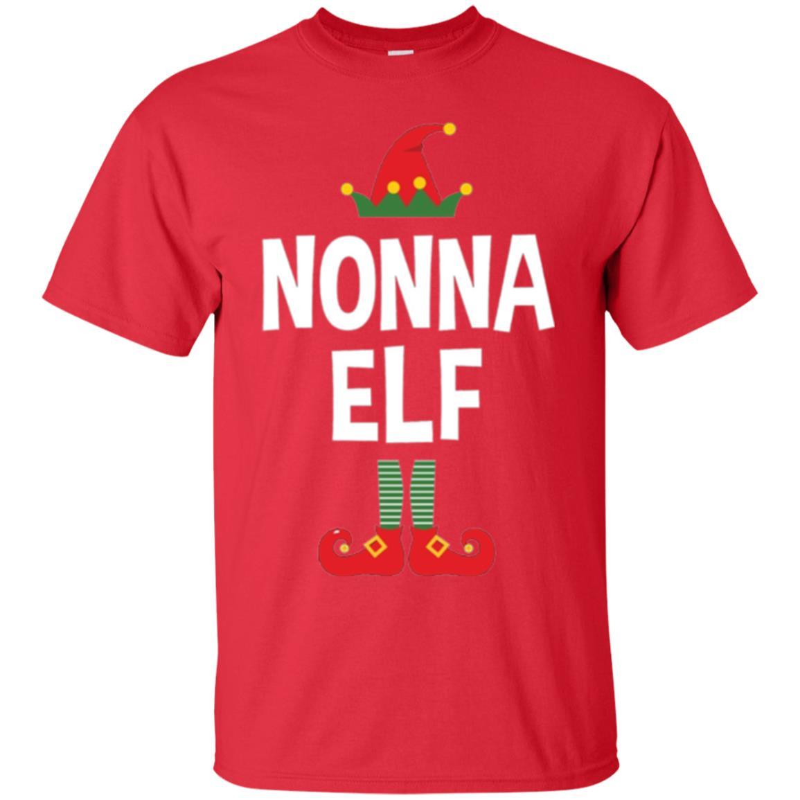 Christmas T-shirt Nonna Elf Christmas Pajamas Red