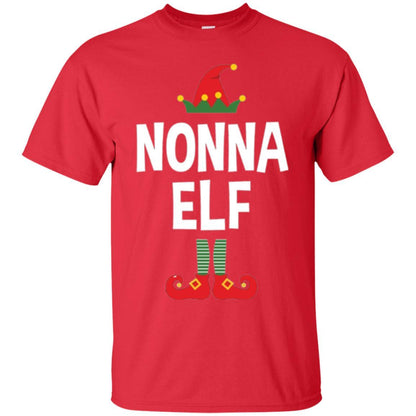 Christmas T-shirt Nonna Elf Christmas Pajamas Red
