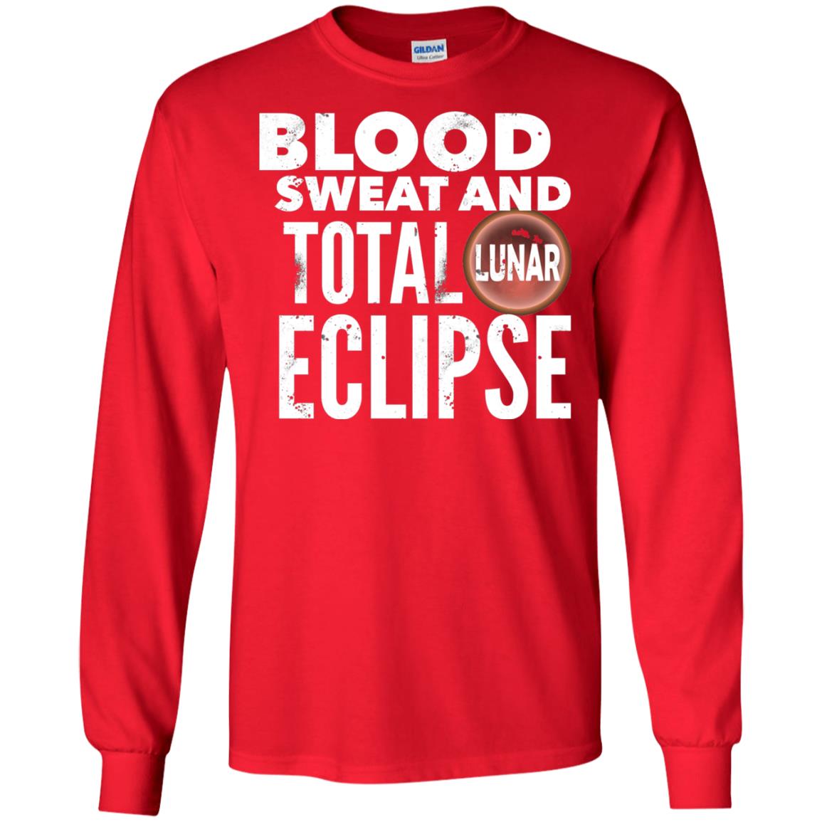Total Lunar Eclipse 2018 Blood Sweat T-shirt Red