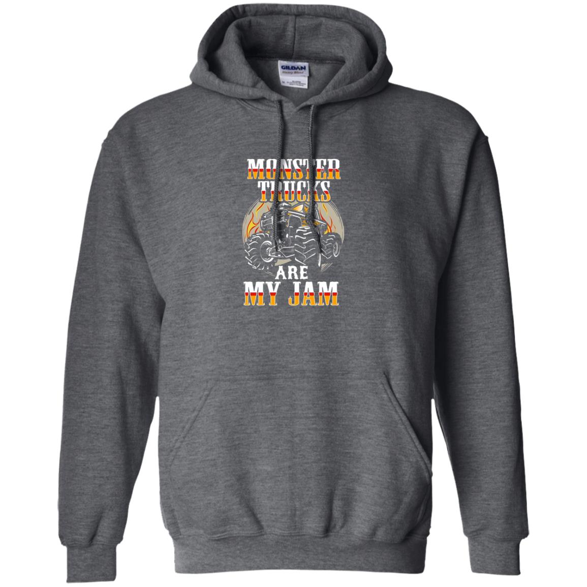 Funny Trucker T-shirt Monster Truck Are My Jam Dark Heather