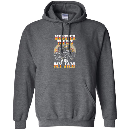 Funny Trucker T-shirt Monster Truck Are My Jam Dark Heather