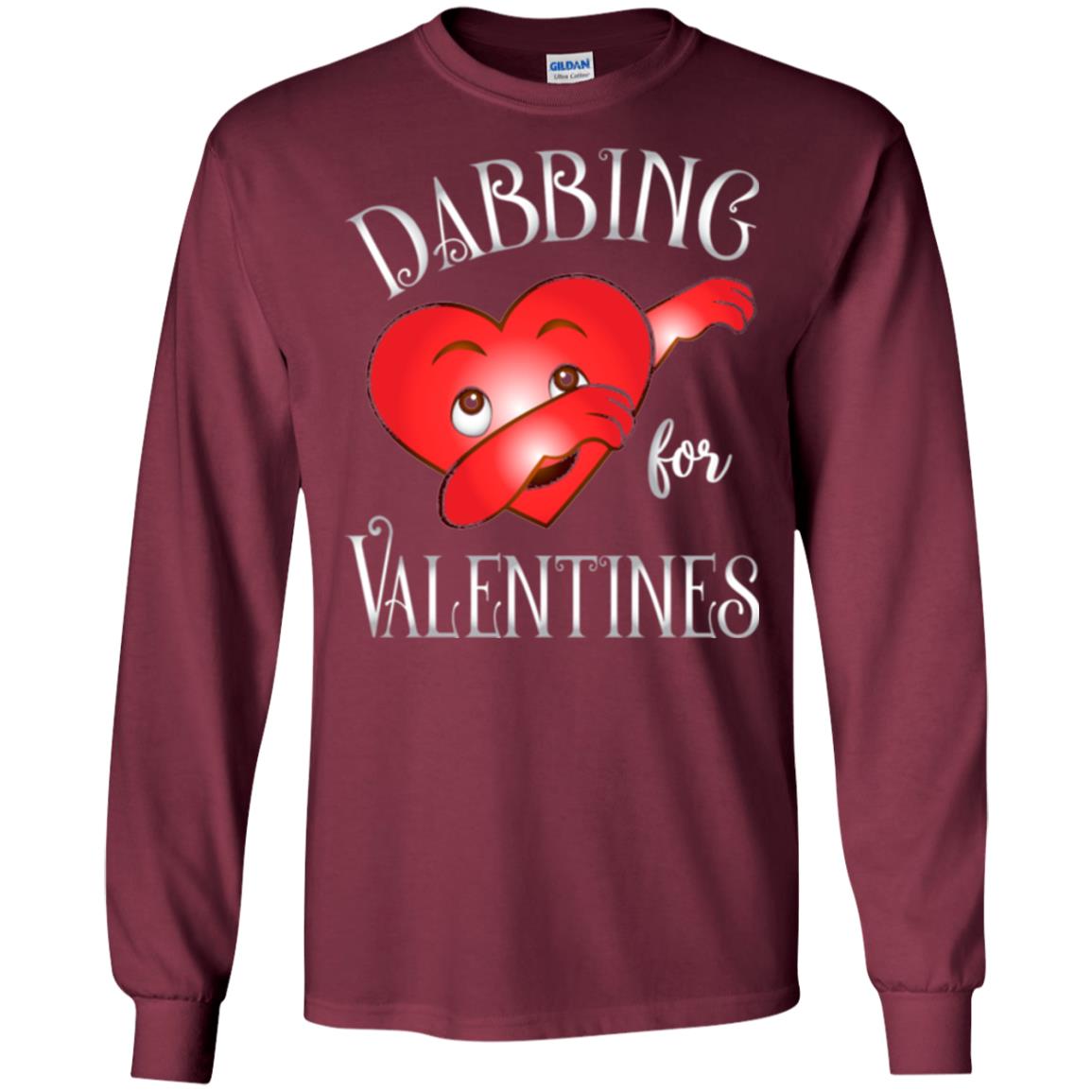 Valentines Day T-shirt Dabbing Heart T-shirt Maroon
