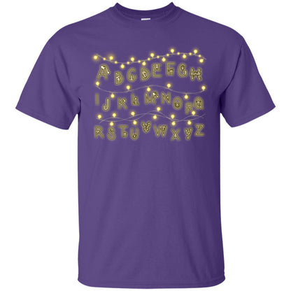 Alphabet Fairy Lights T-shirt Purple