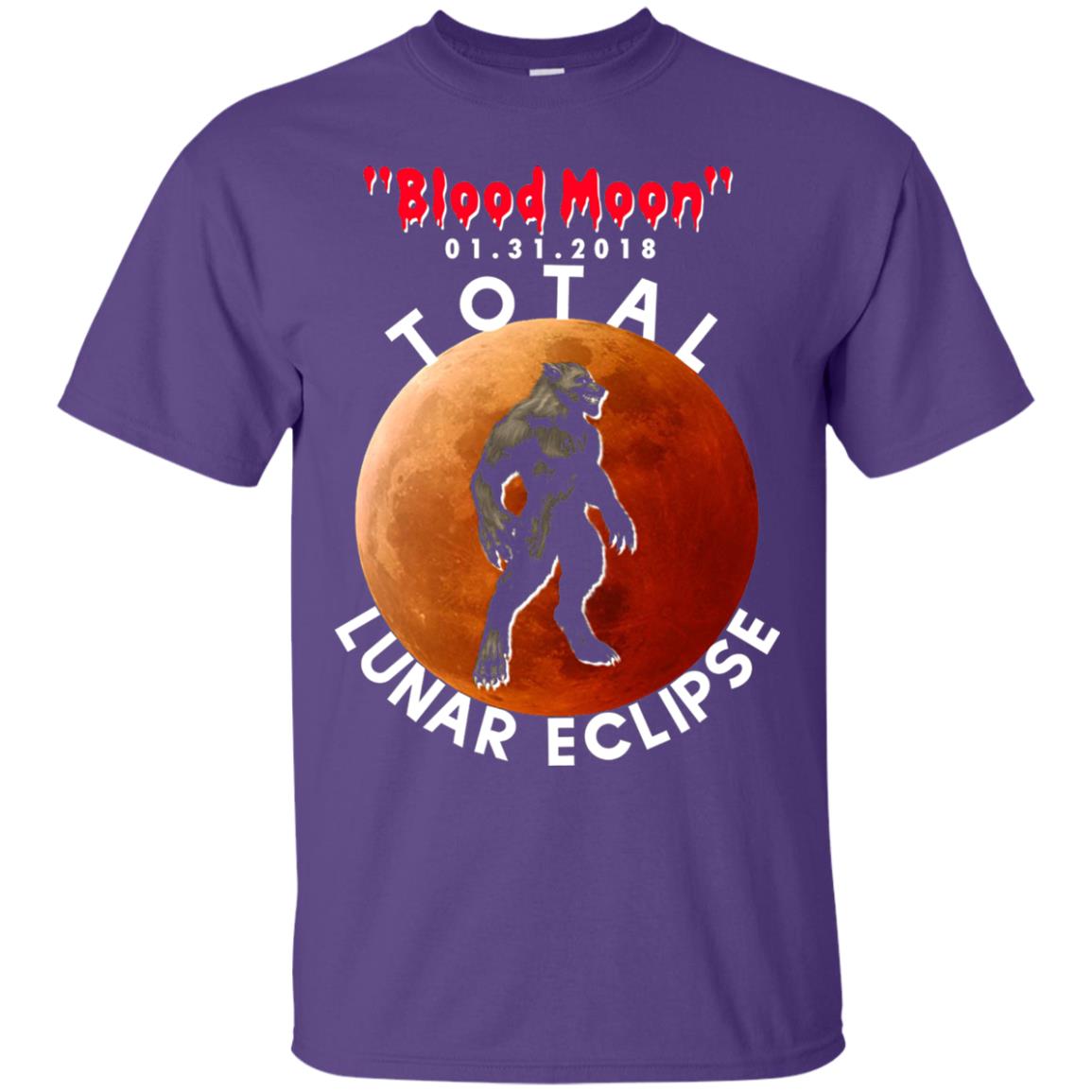 Best Total Lunar Eclipse Shirt 2018 - Blood Moon Werewolf T-shirt Purple