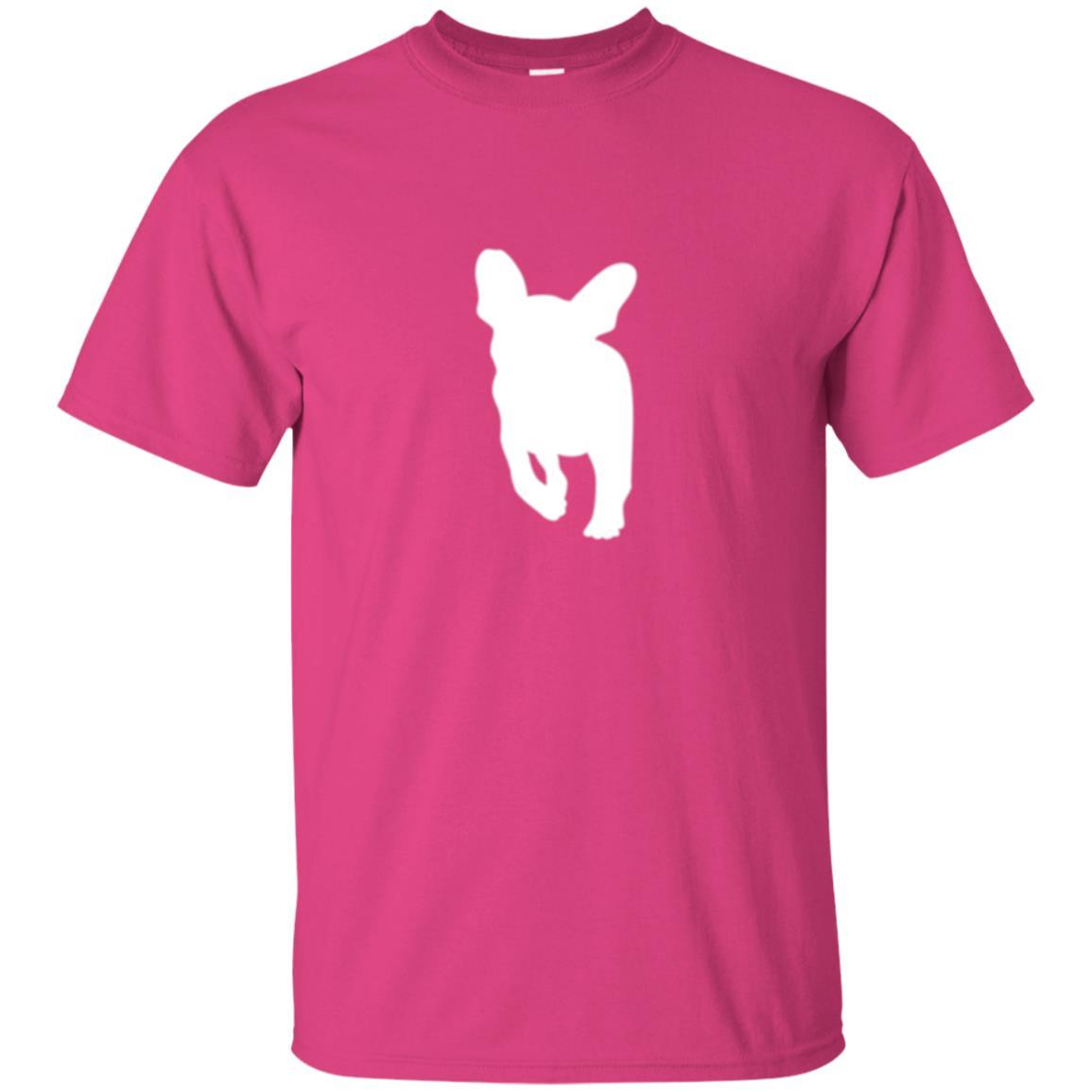 French Bulldog T-shirt White Silhouette Of Puppy Heliconia