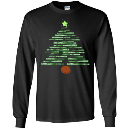 Baseballism Christmas Tree Gift Shirt Black