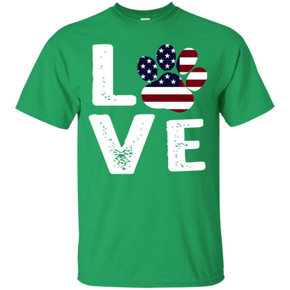 Love Dog Paw Shirt Irish Green