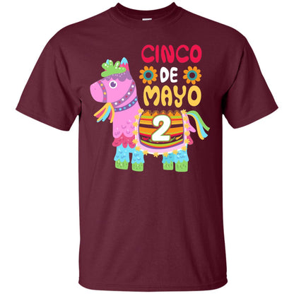 Cinco De Mayo Pinata Jockeys Horse Race 2nd Birthday T-shirt Maroon
