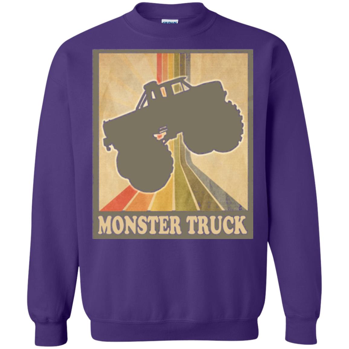 Vintage Big Size Truck Tee Retro Monster Truck T Shirt Purple