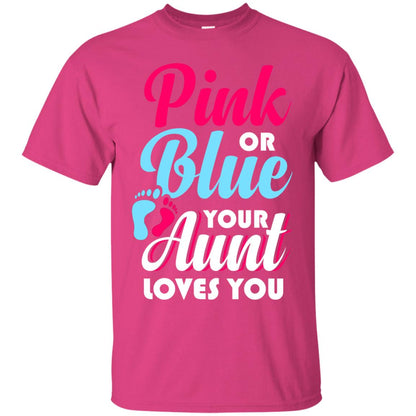 Pink Or Blue Your Aunt Loves You Gender Reveal Party Shirt Heliconia