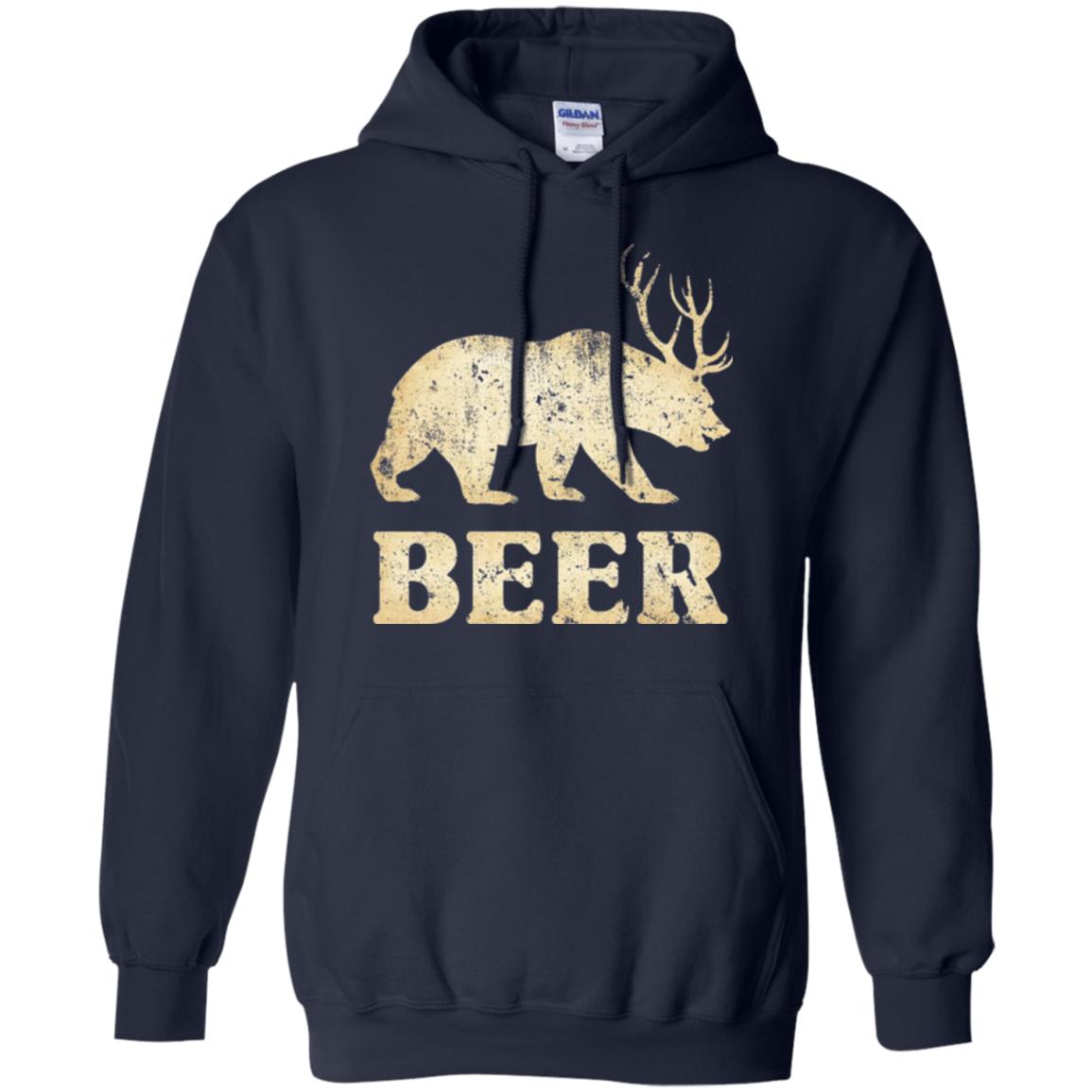 Beer T-shirt Vintage Bear Deer Navy