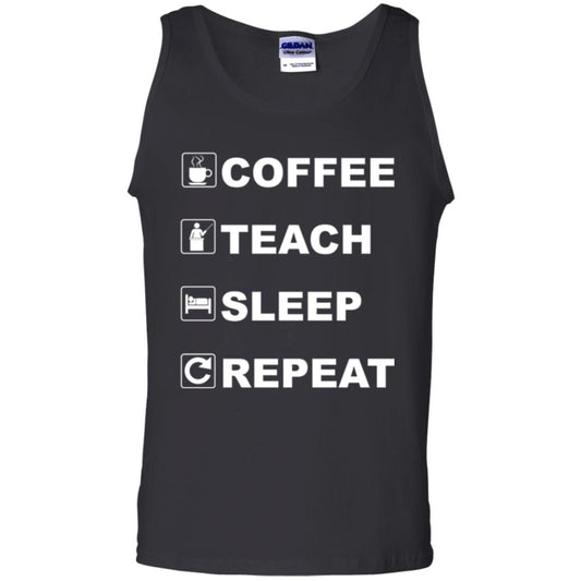 Coffee Teach Sleep Repeat Funny Teacher Gift T-shirt Black