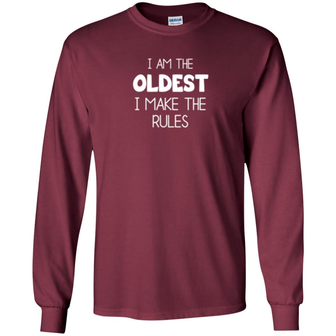 Family T-shirt I'm The Oldest I Make The Rules Maroon