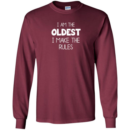 Family T-shirt I'm The Oldest I Make The Rules Maroon