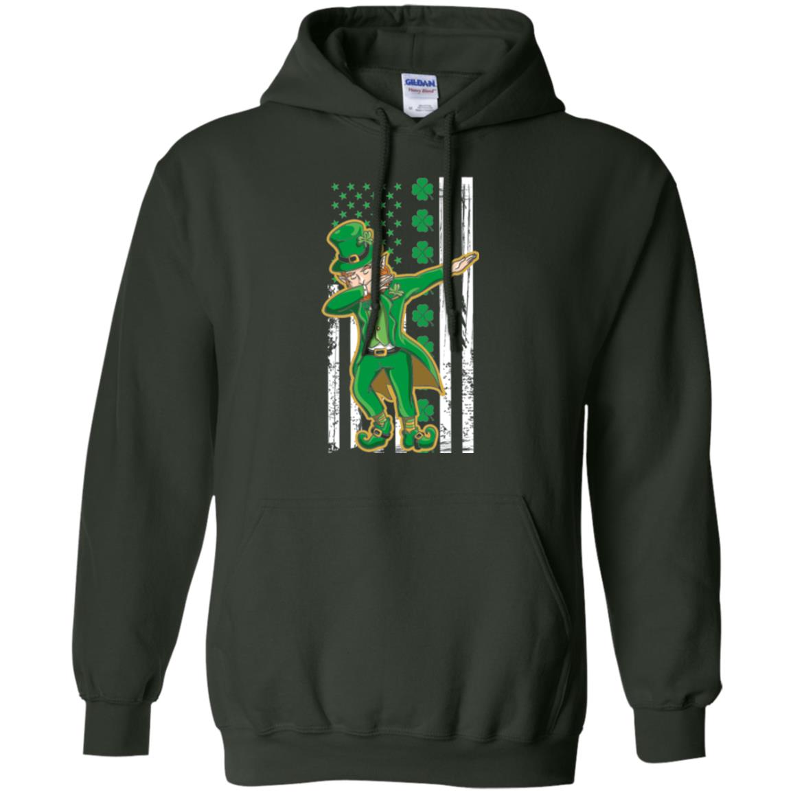 Dabbing Leprechaun St. Patrick's Day T-shirt Forest Green