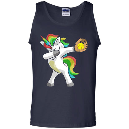 Dabbing Unicorn Softball T-shirt Funny Dabbing Navy